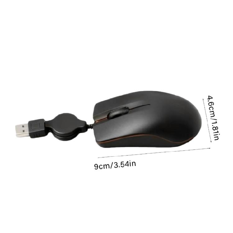 High Precisions 1000DPI Quiet Corded Mouse Ergonomic Retractable USB Cable for Efficient Work Study Gaming Comfortable