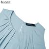 ZANZEA Women Casual Round Neck Summer Sleeveless Dress