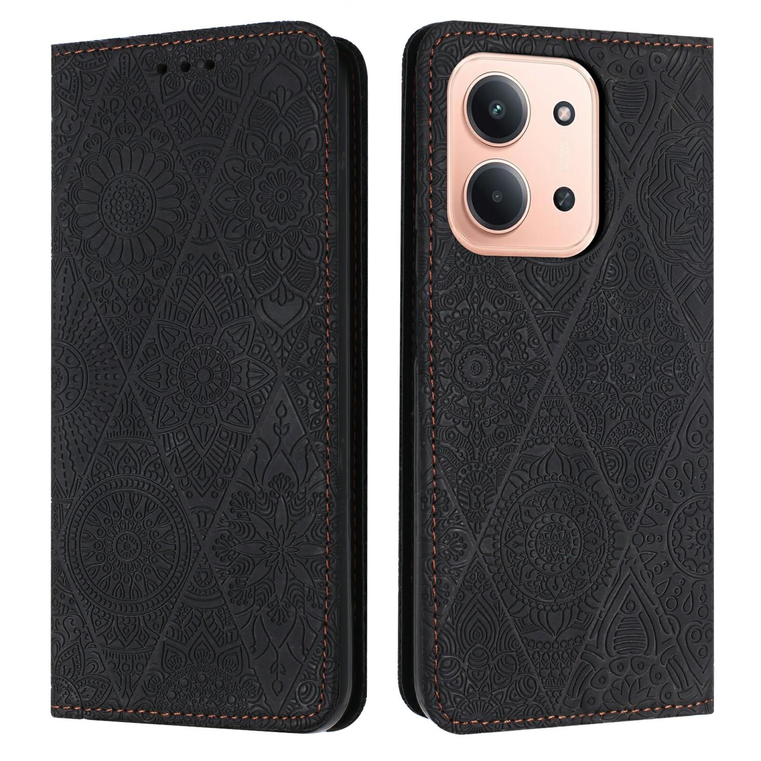 

Leather Case for Xiaomi Redmi 15C 4G (EU) (173mm)/15C 5G (EU) (173mm)/Poco C85 4G (173mm) Imprinted Flower Wallet Stand Phone Cover