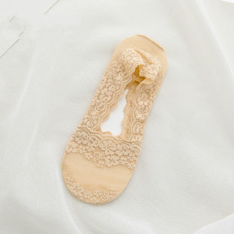 1 Pair Silicone Lace Lace Non-slip Invisible Boat Socks