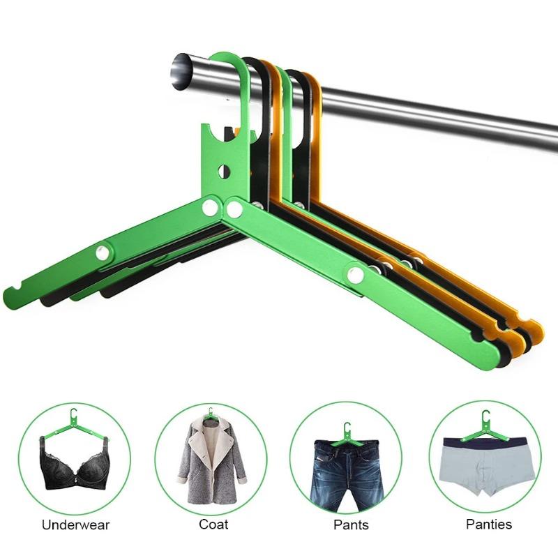 2pcs Aluminum Foldable Portable Hangers For Business Trips Ultra-light Non-slip Hangers For Road Trips Outdoor Camping Accessori