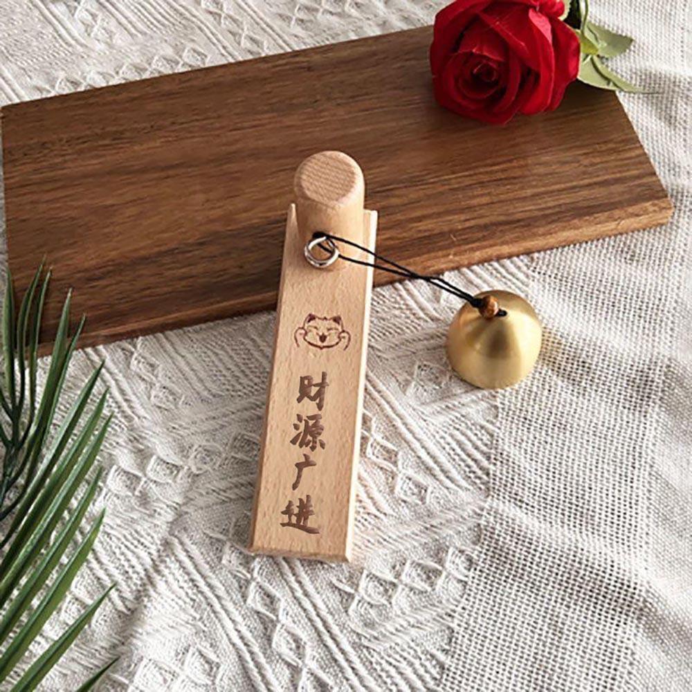 Wooden Door Bell Door Opening Strong Adhesive Shopkeepers Bell Japanese Style Delightful Sound Wind Chime for Business Garden