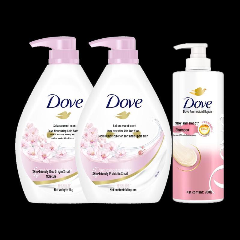 Dove Sakura Body Wash & Silky Smooth Shampoo Bundle