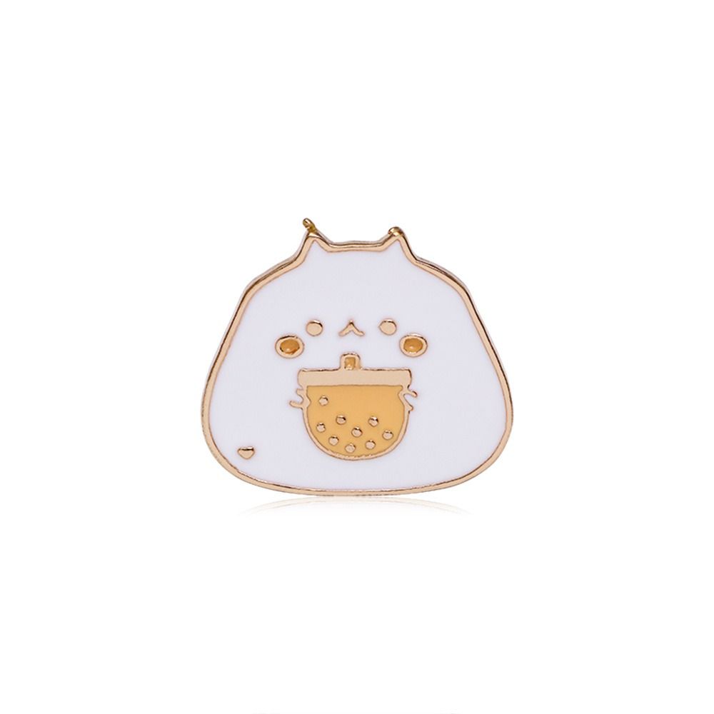 Food Cartoon Animal Brooch Creative Trash Can Kitten Brooch  Shirt Decor