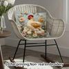 2D flat- Rustic Hen and Chicks Floral Throw Pillow Cover Farmhouse Style Square Cushion Case for Home Sofa Decor