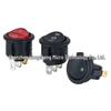 KCD1 Тумблер: Круглий, Підсвічений, 2/3/4-контактний, 2/3-позиційний, 6A 250V, Отвір 20 мм.