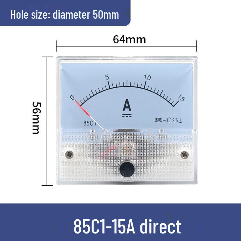 Pointer Type DC Ammeter Head 85C1-10A: Available In 1A, 2A, 3A, 5A, 50A, 500mA, 100uA, 30mA, and 50mA.