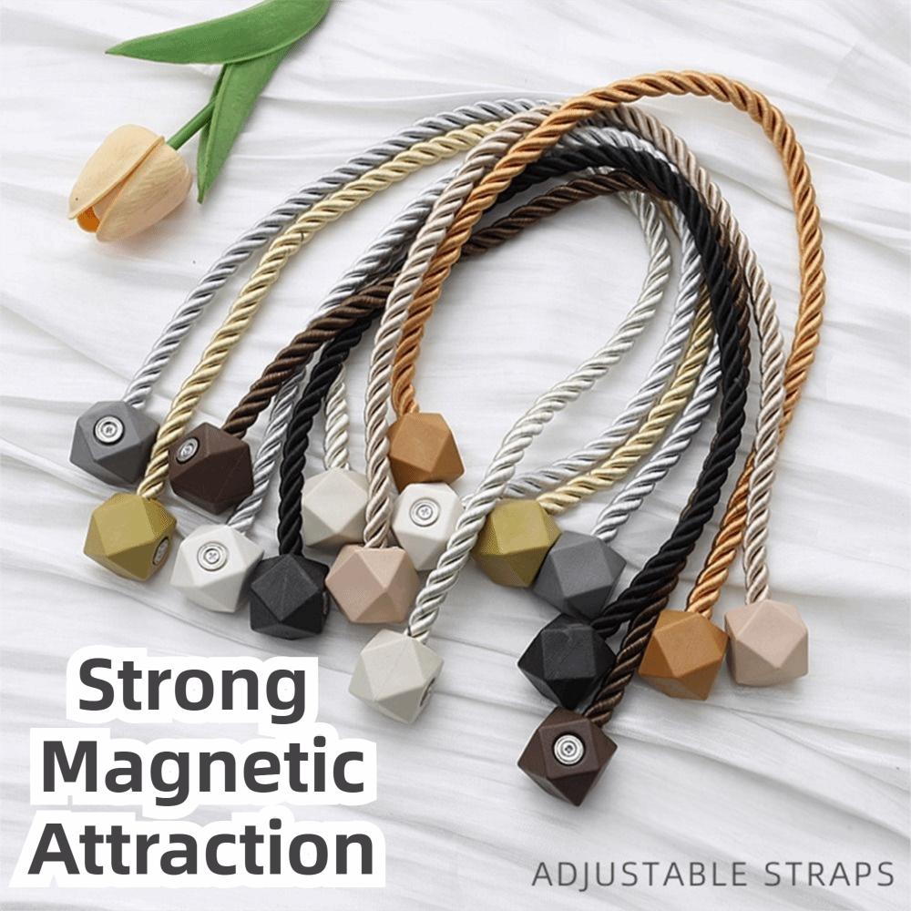 2Pcs INS Window Curtain Buckles Rhombus Magnetic Curtain Strap Curtain Holders  Home Decoration