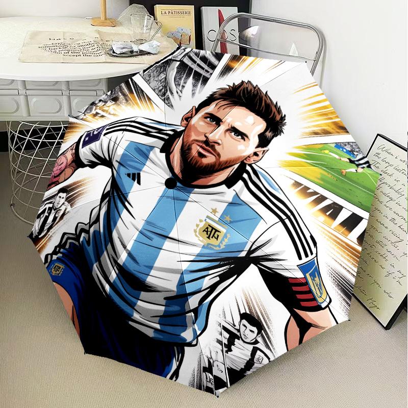 Golden Messi Glory Umbrella Folding umbrella, automatic umbrella 8-Frame for Travel, camping Use Gift for Halloween Christmas