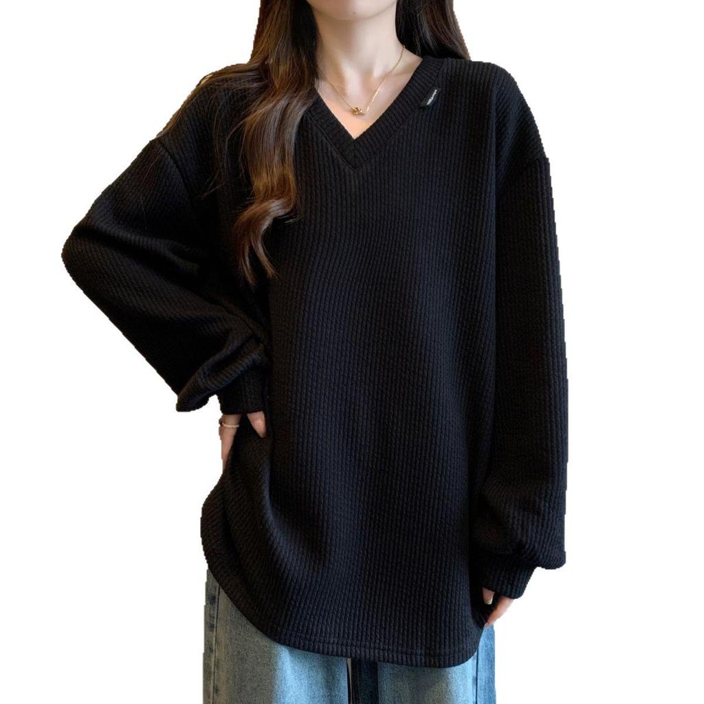 Damen Grobgestreiftes Dickes Basis-Langarmshirt - Herbst/Winter Locker Schlankmachend Warmes Langarm-Oberteil