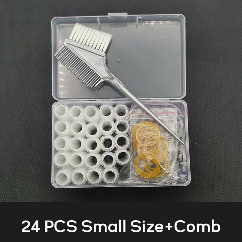 

24 шт./набор Палочки для химической завивки корней волос Бигуди с зажимами Расческа Резинки Салонный набор роллеров на липучках Инструменты для укладки волос