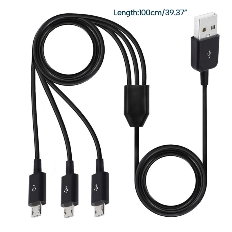 Micro USB Splitter Cable Data Sync Adapter Cable Split Micro USB Connection Fast Charging Cable Data Cord 100cm Long