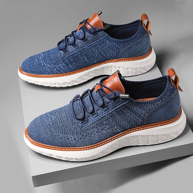 

2025 spring new British Brock fly-woven large-size casual shoes men s outdoor fashion platform shoes 49 чорний