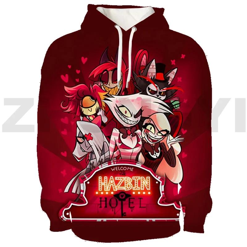 Harajuku Hazbin Streetwear 3D Print Hotel Men Clothing Hip-Hop High Street Sweatshirts Female Anime Hoodie Cosplay Costume Hoody