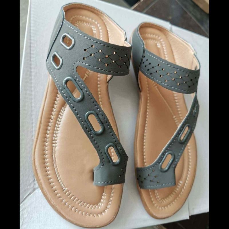 New toe slippers hollow splicing flat bottom casual 414243 large size sandals