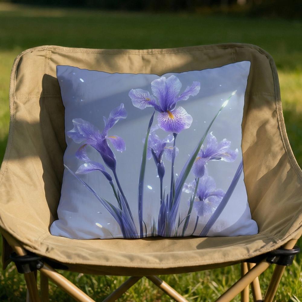 Iris Cushion Cover Soft Reversible Durable Pillow Cover MultiScene Use for Home Car Daily Comfort