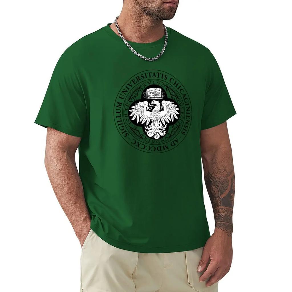 University of Chicago T-shirt anime clothes Short sleeve tee blacks oversizeds designer t shirt men