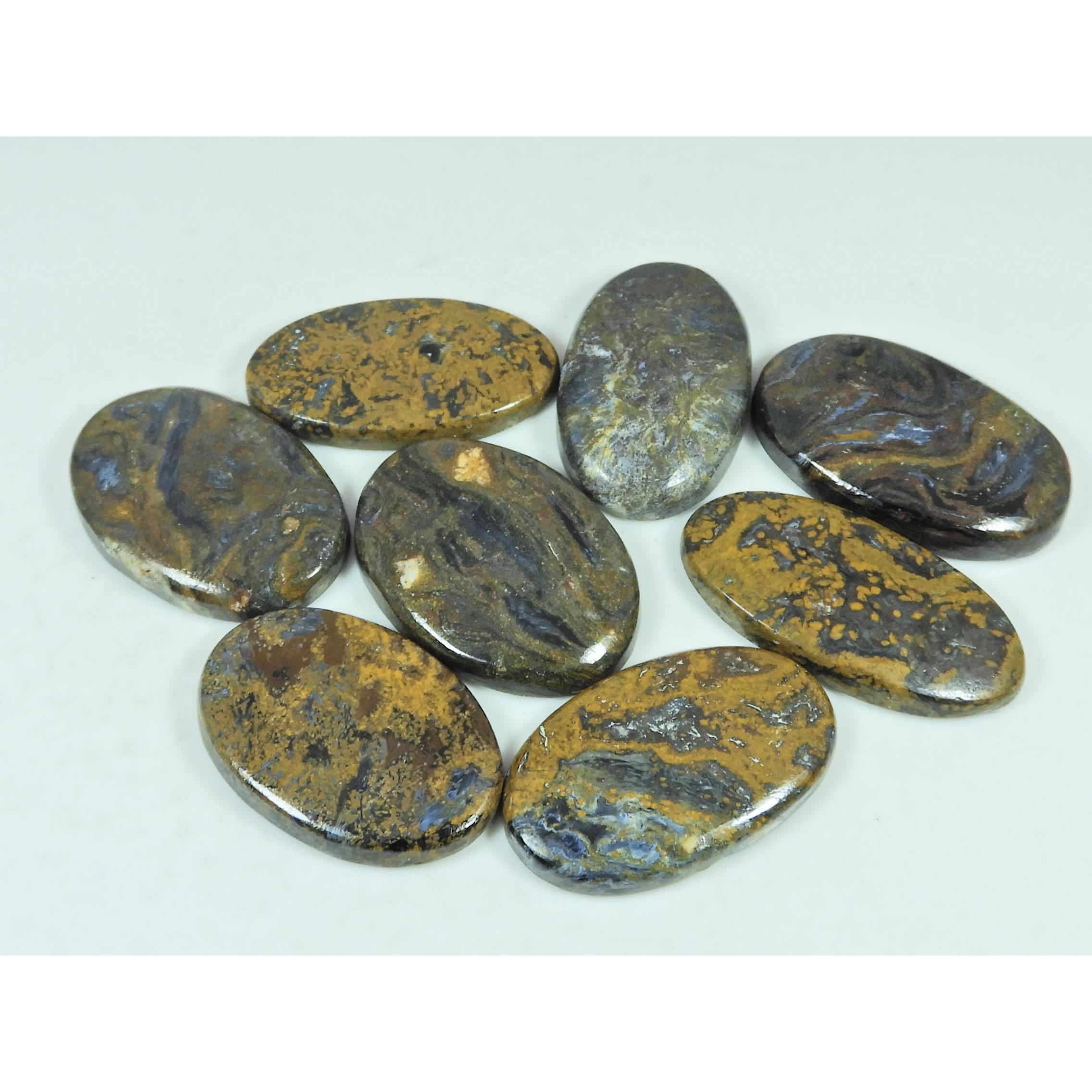 300Cts. Natural Pietersite Oval Shape Cabochon Loose Gemstone 08 Pcs Lot C-2891