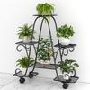 Vollständig montierter mehrstöckiger Schmiedeeisen-Blumenständer für drinnen und draußen