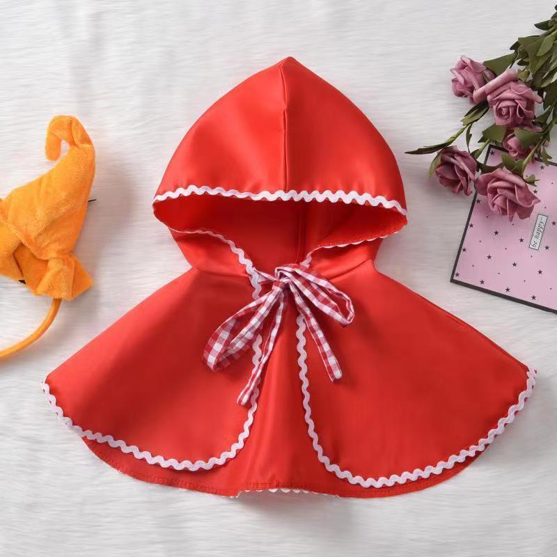 Costume Cappuccetto Rosso per Bambine da 1 a 3 Anni: Set Vestito e Mantello da Strega per Cosplay di Halloween