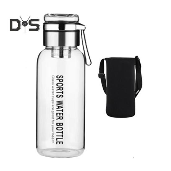 

Стеклянная бутылка для воды, прозрачная, герметичная, питьевая посуда, чашка для чая, сока, портативная бутылка для воды с уплотнительным кольцом и теплоизоляционной крышкой 1000ML прозрачный