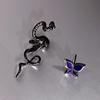 Exaggerated Asymmetric Snake Ear Cuff Clip Wrap Earring for Women Men Punk Cartilage Alloy Butterfly Earrings Jewelry Gifts