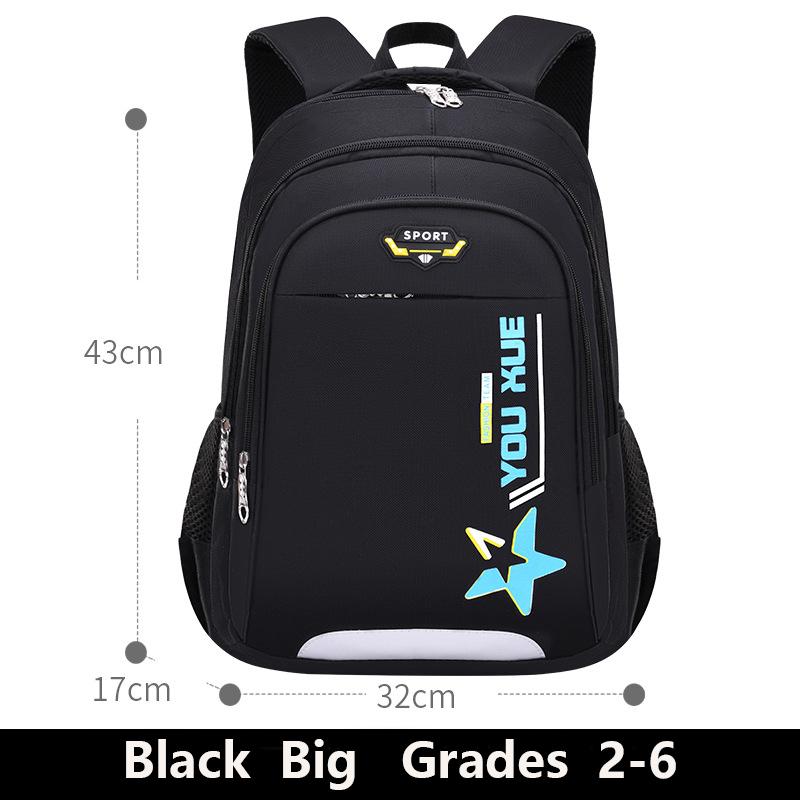 Sacs à dos pour enfants Noir Étudiant Motif Étoile Lettre Grande Capacité École Voyage Durable Double Sac à Dos pour Enfants