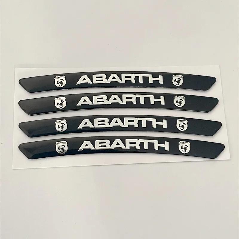 Nouveaux Autocollants Jante de Roue pour Abarth 595 695 124 Spider Emblème Logo de Voiture Badges Autocollants Accessoires Fiat 500 Panda Tipo Doblo Ducato