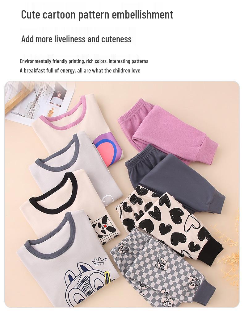Children's Pure Cotton Underwear and Pajama Set for Girls and Boys – Autumn/Winter Collection