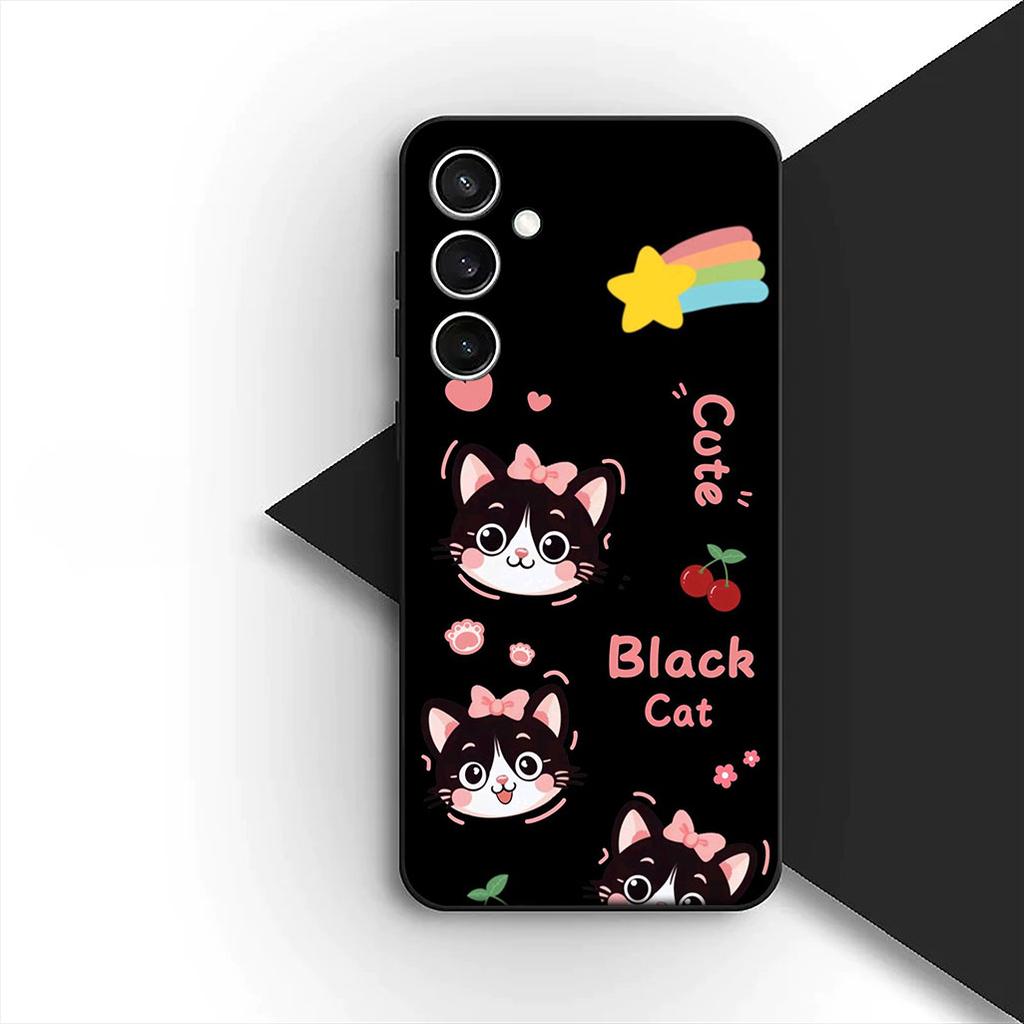 Cover for Xiaomi Redmi Note 12 11 10 A3 Pro 10A 10C 12C Note12 5G 4G Casing Phone Case Black Kitten Cat Eye Cute Anime