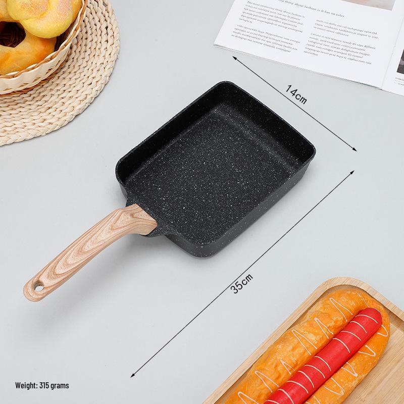 Nepřilnavá pánev na tamagoyaki z maifanového kamene: Nepřilnavá, bez kouře, multifunkční pánev na snídani v japonském stylu a smažená vejce