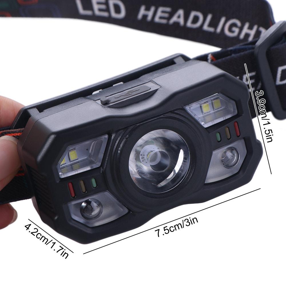 Adjustable Mode LED Induction Headlamp with Gesture Control Head Flashlight  Camping Running