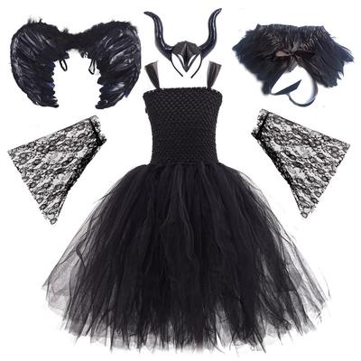 Kostium na Halloween dla Dzieci Dziewczynki Wiedźma Wampir Cosplay Średniowieczna Sukienka Vintage Dzień Dziecka Dzień Zmarłych Ubrania Karnawałowa Impreza