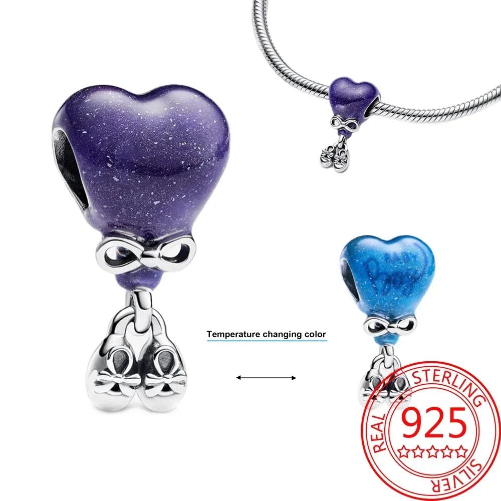 Neuer Kupfer-Lila Murano-Perlen Stiefmütterchen Blume Anhänger Charm Passend für Originalmarken Armband und Halskette Damenschmuck Geschenk
