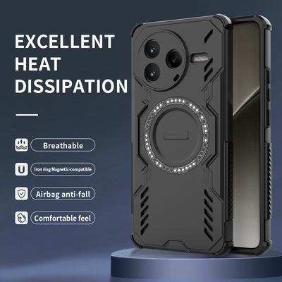 Pancerne Ochronne Odprowadzanie Ciepła Etui na Telefon Dla Xiaomi Poco X7 X6 F6 F7 Pro Ultra C75 Pokrowiec Magnetyczna Wstrząsoodporna Powłoka Fundas
