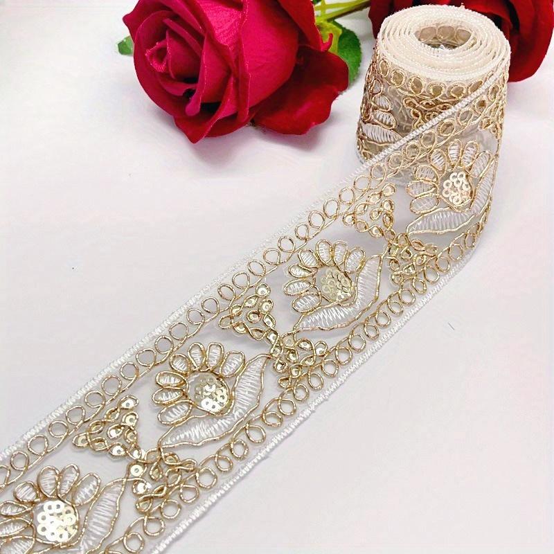 10 Yards Embroidered Lace Trim Ethnic Jacquard Ribbon DIY Clothing Accessories Sewing Craft Wrapping Decoration Material
