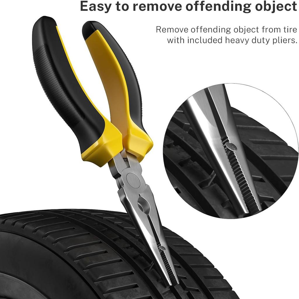 Reifenreparaturset mit Stopfen 68 Stück für Auto, Motorrad, ATV, LKW, Traktor Reifenpanne