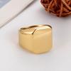 Stainless Steel Square Ring For Women Men Chunky Finger Ring Gold Color Simple Trendy Jewelry Geometric Accessories #6-#9