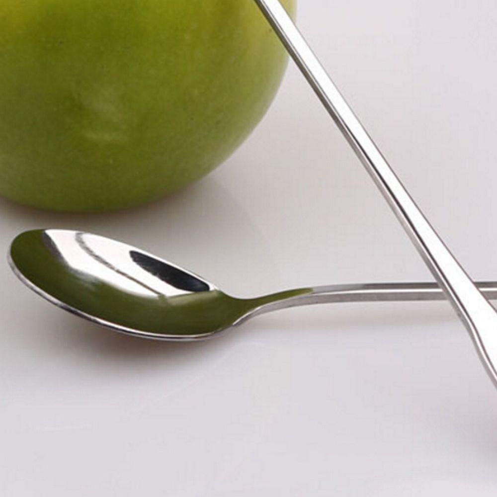 1PC Round Dinner Dessert Long Coffee Stainless Steel Handled Tea Teaspoon  Spoons