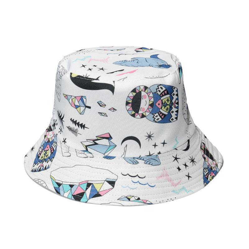 Sunshade Cute Hat Donut Ice Cream Hot Air Balloon Pattern Womens Fisherman Hat