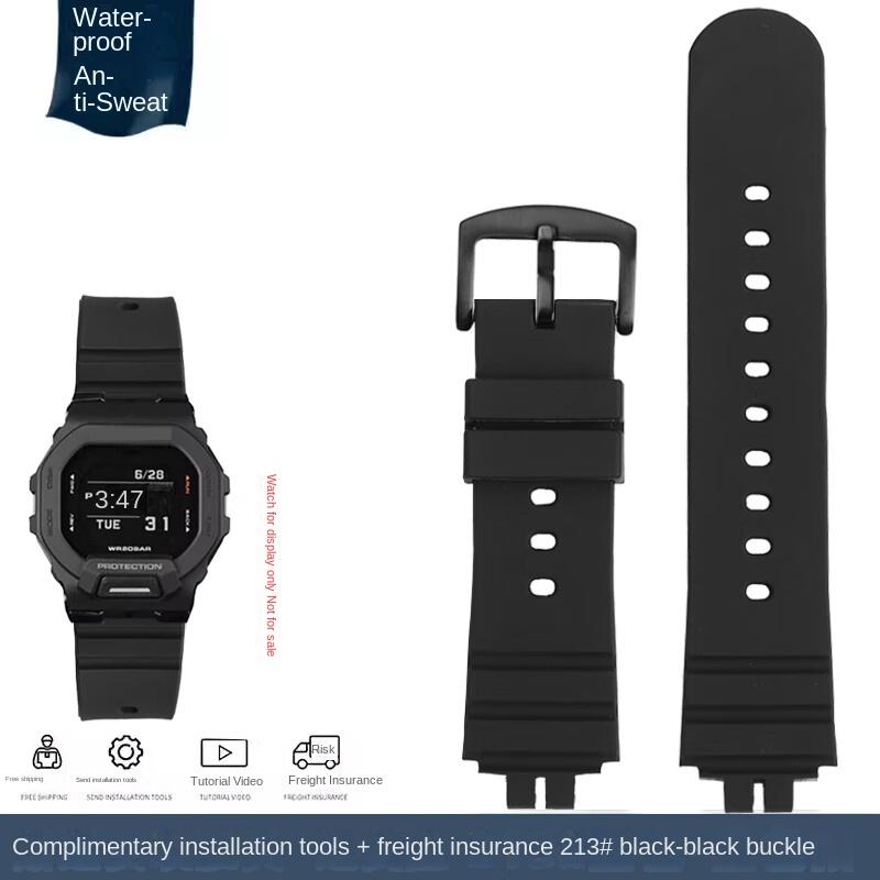 

For Casio Series GBD-200 GBD-200-1 GBD-200UU/SM Black Warrior Waterproof Silicone Rubber Watch Strap Sports Watchband Bracelet For GBD-200 series