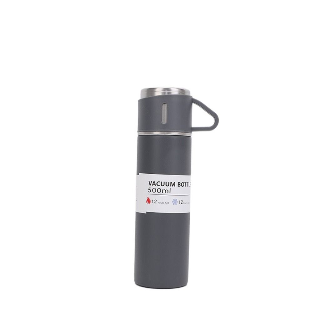 with Cup Vacuum Flask 500ml Thermal Bottle Double Layer Vacuum Insulated Bottle Set  Coffee
