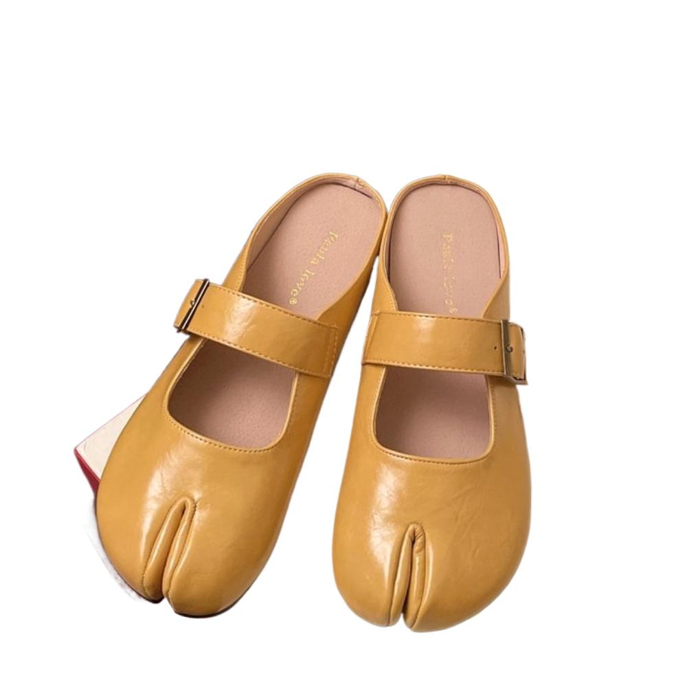 Fashion 2025Women Split Toe Flats  Shoes Woman Microfibe Comfy Flats Slippers Soft Bottom Loafers Slip on Beach Slides