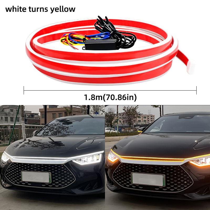 Scan Starting Auto Car Hood Lights Strip Car Turn Signal Indicator Daytime Running Light Flexible Strip Universal Ambient Lights