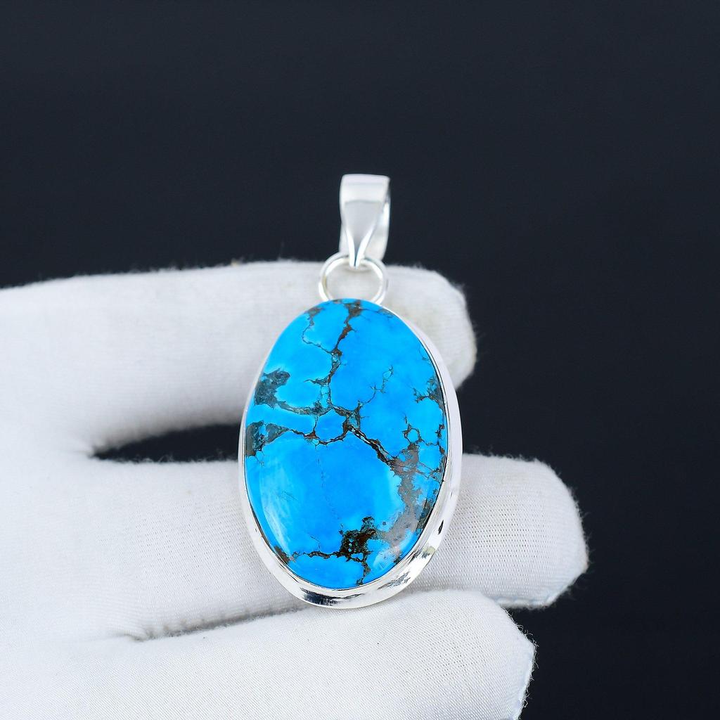 Turquoise Gemstone Pendant, Natural Turquoise Gemstone Handmade 925 Sterling Silver Turquoise Pendant For Women Pendant For Gifts