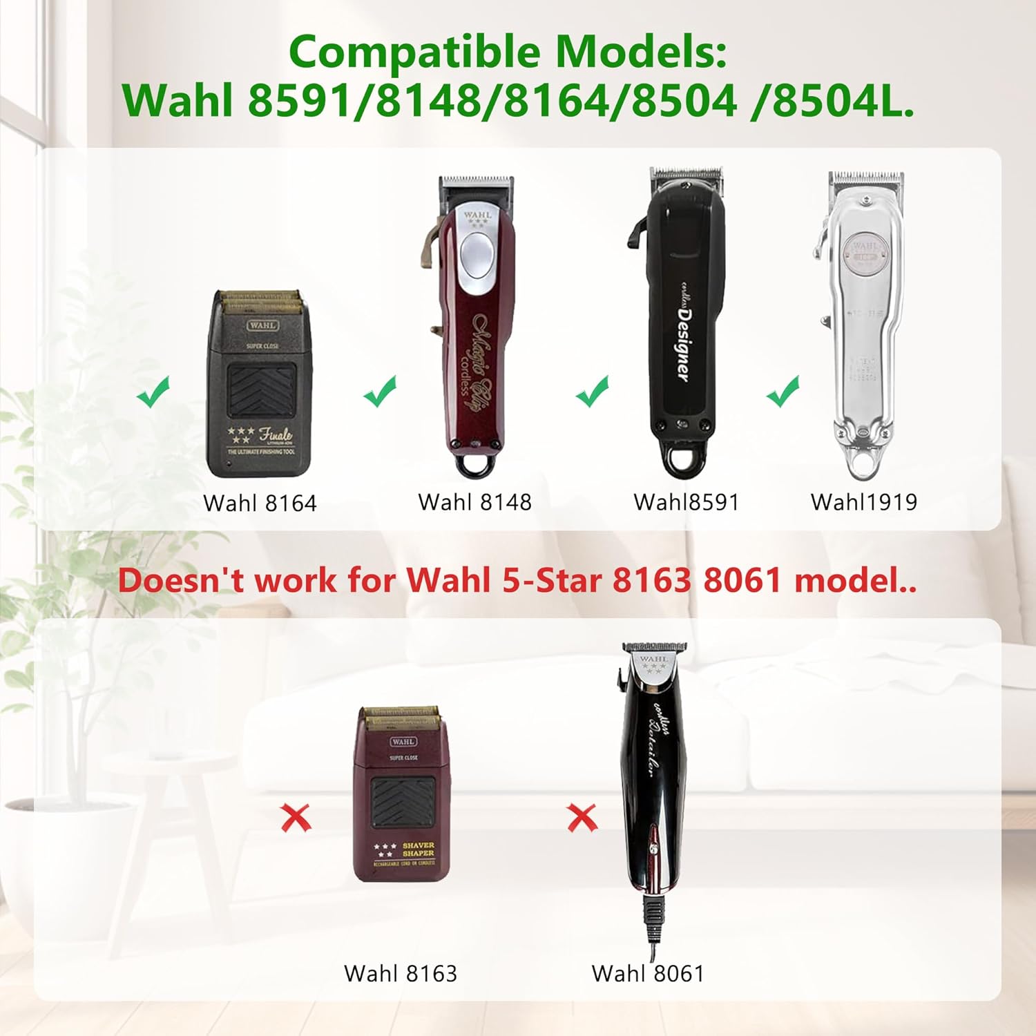 Зарядное устройство 4 В для Wahl 8164 8148 8591 8509 1919 8591L 8148L 8148-308 08504-400 97225-002 Беспроводной триммер Совместимый сменный адаптер для Wahl