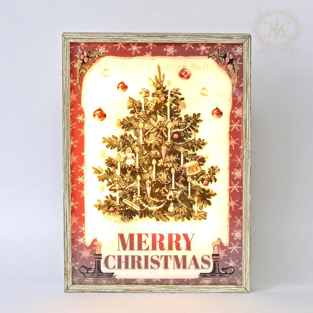 LED Art Tree Christmas Decoration Wall Decoration Illuminated Art Panel Wall Hanging Object Stylish Vintage Classical Frame/Traditional