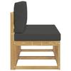 2 Piece Outdoor Center Sofa Solid Acacia Wood White