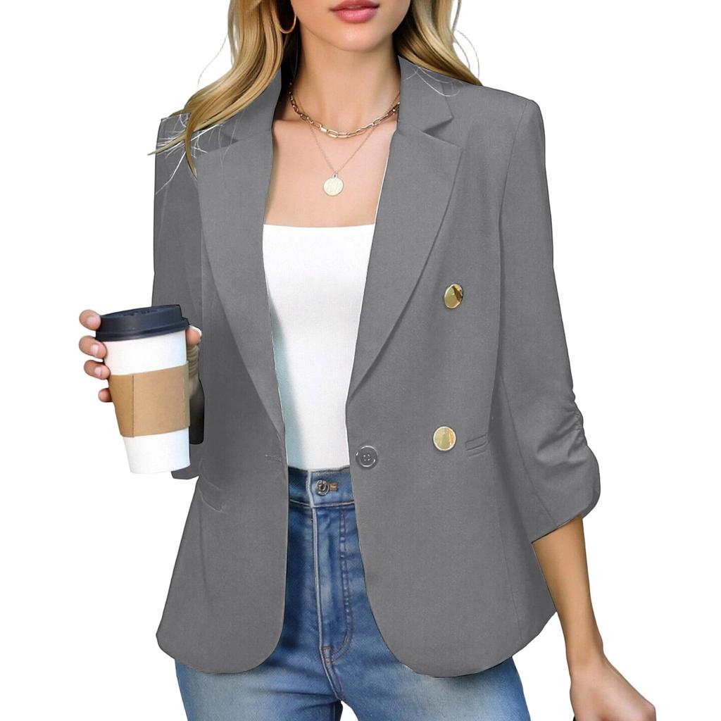 Women's Casual Long Sleeve Front Open Jacket for Work Daily Wear