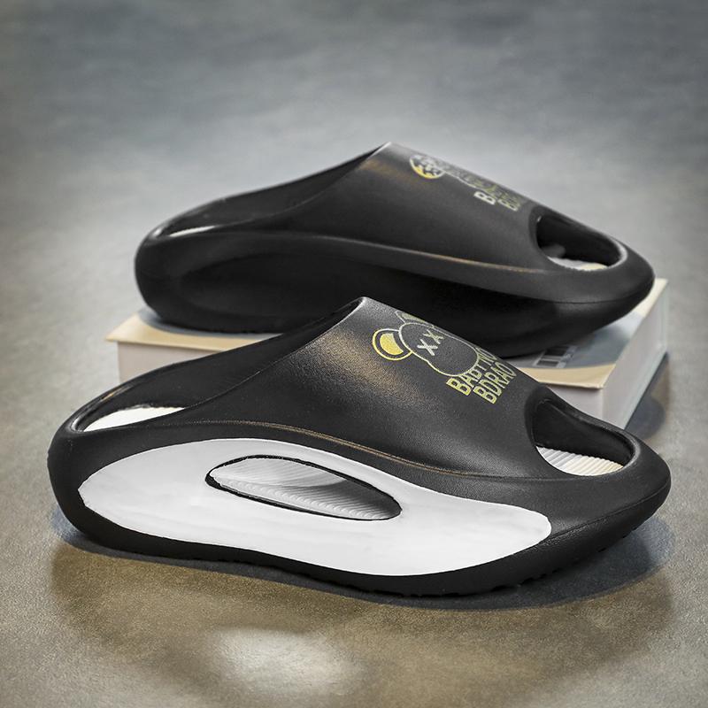 

Модные туфли на толстой подошве для мужчин, тапочки для мужчин, сандалии, мужские сандалии, мягкие и удобные, нескользящие, износостойкие, модные 45 чёрный